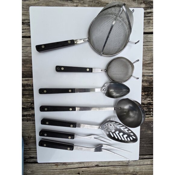 Vintage Set 7 Ekco Stainless Vanadium Flint Arrow Kitchen Utensil USA - Picture 1 of 11
